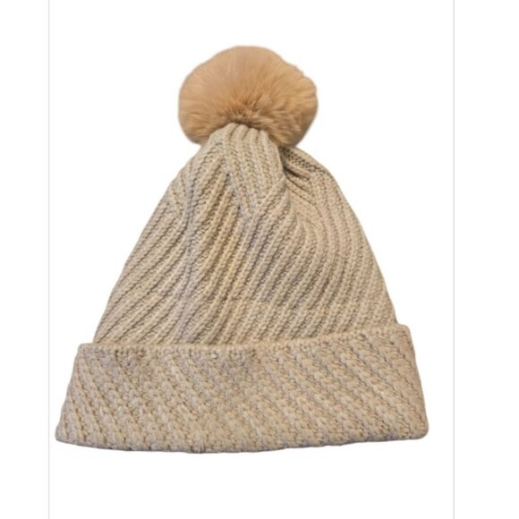 Calvin Klein Women's Hat Faux Fur Pom Knit Beanie New - Picture 5 of 9